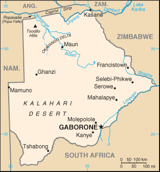 Botswana : carte et plans 