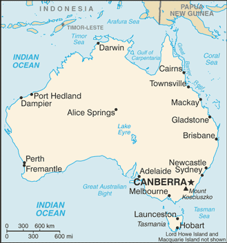Australie : carte et plans 