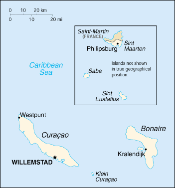 Antilles néerlandaises : carte et plans 