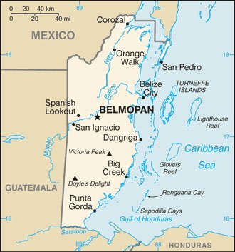 Belize : carte et plans 