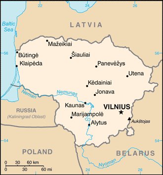 Lituanie : carte et plans 